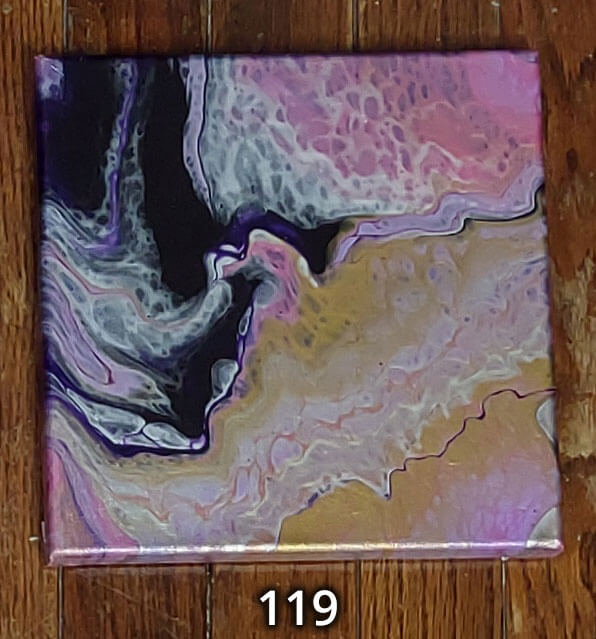 An 8x8 paint pour piece